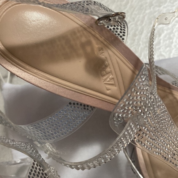 Zara VINYL HEELED CAGE TRANSPARENT SANDALS SZ US 10 EU 41 - Picture 8 of 12